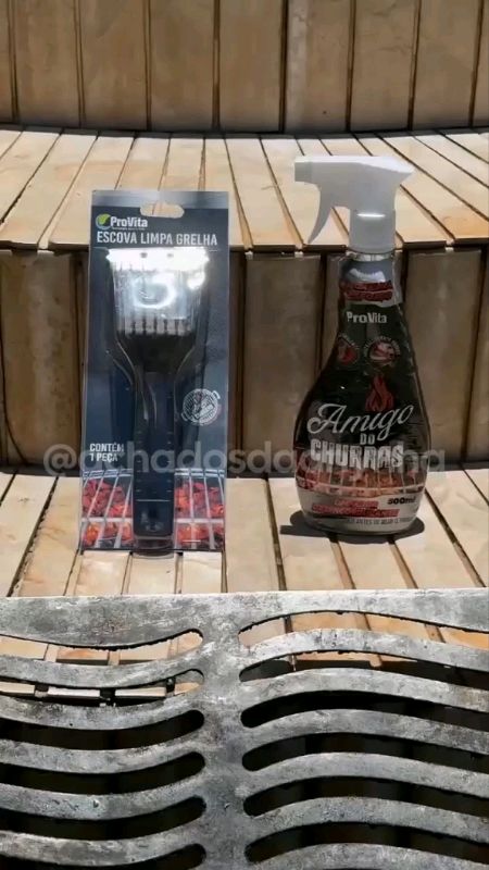 Kit Limpador de Grella Desengordurante Amigo do Churras + Escova com Raspador #Coifa #Chapa #Fogão #LimpaGrella #Grella #Cozinha #UtilidadeDoméstica