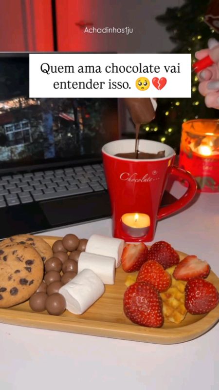 🍫 Caneca Fondue de Chocolate #chocolate #fondue #caneca