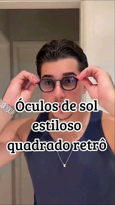 Óculos de sol estiloso quadrado retrô #oculosdesol