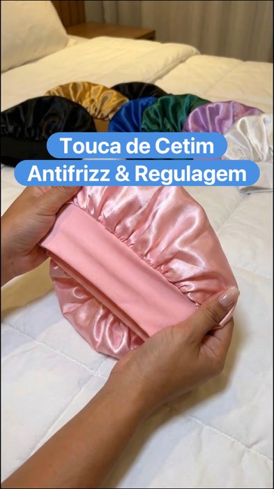 Touca de Cetim antifrizz com regulagem #touca #toucacetim #cetim #antifrizz #dormir #cabelo #mulher #cuidadoscabelo #cabelocuidado #feminino
