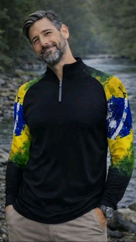CAMISA BLUSA DE PESCA COM PROTEÇAO UV BRASIL.
