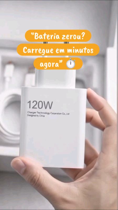 “Carregador 120W USB-C rápido” #carregadorturbo120w #120w  #carregador #celular #tipoc  #usb "Conteúdo Criado Por IA"