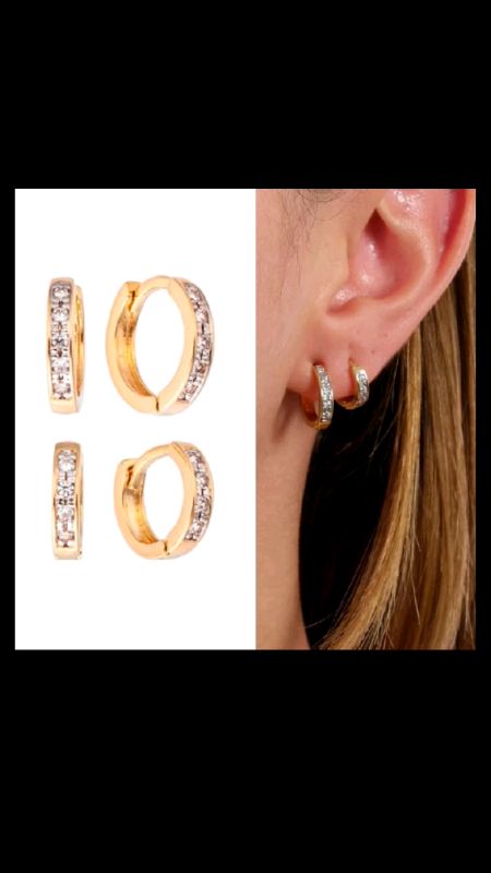 #kit #2argolas #banhadas #ouro #18k #feminino #2furos