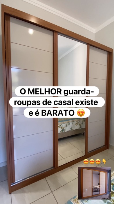 Guarda Roupas Casal Com Espelho Fusion 100%MDF Guarda Roupa Bom Pastor #guardaroupacasal #guardadoupacomespelho #guardaroupabompastor #bompastor #Mdf