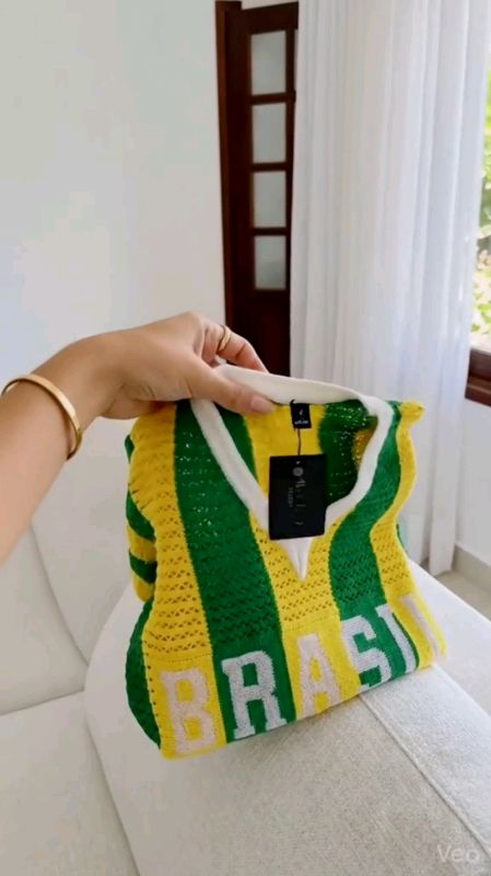 Blusa Feminina Tricot Brasil.Manga Decote V #blusafeminina #blusabrasil #blusatricot #blusademanga