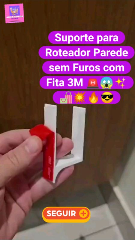 Suporte Roteador Parede sem Furos c Fita 3 M #suporte #fita3m #parede #utilidades #shopee #viral