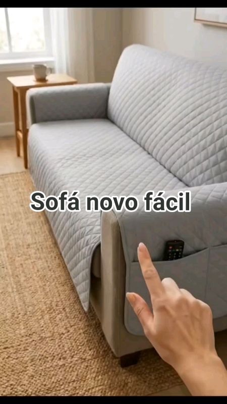 Capa que protege o sofá e ainda deixa a sala mais organizada #cupom #oferta #ShopeeVideo  #casa #sofa #decoracao