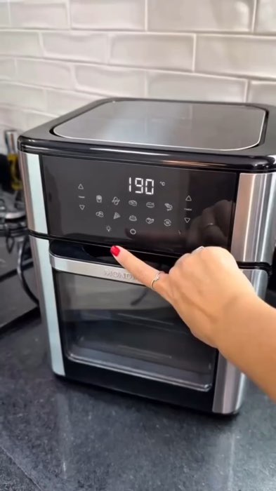 ￼Fritadeira Elétrica Lyne Painel Touchscreen Sem Óleo Air Fryer 6.5L Gaabor 127V/220V Preto #airfryer