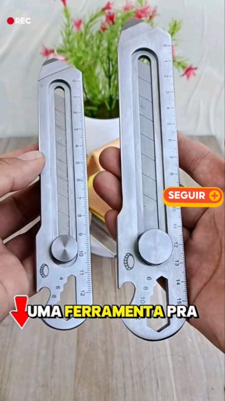 estilete profissional com trava aço inox 18mm mais 10 laminas #faca #estilete #ferramentas