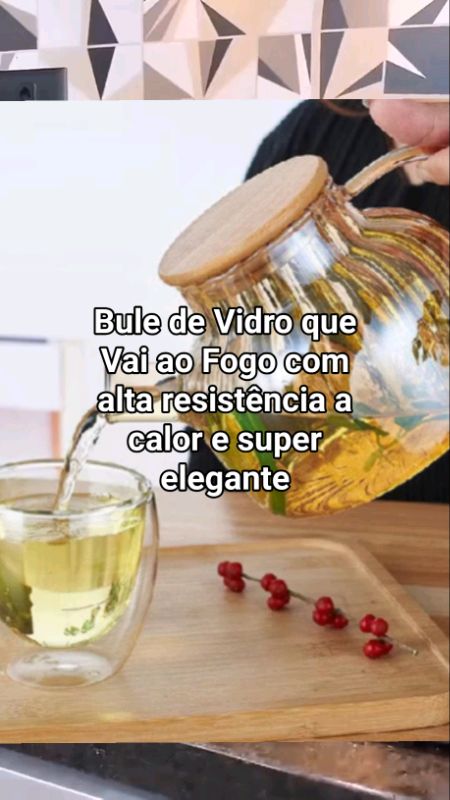 Bule de Vidro que Vai ao Fogo com alta resistência a calor e super elegante.#bule #buledevidro