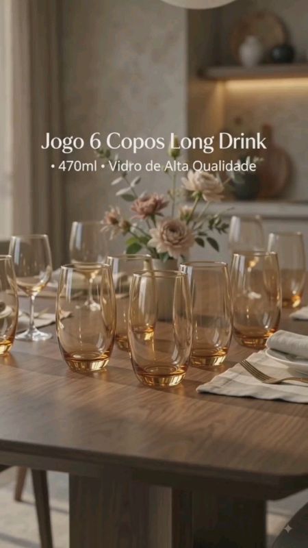 #copos #CoposDeVidro #ambar #jogodecopos #conjuntodecopos