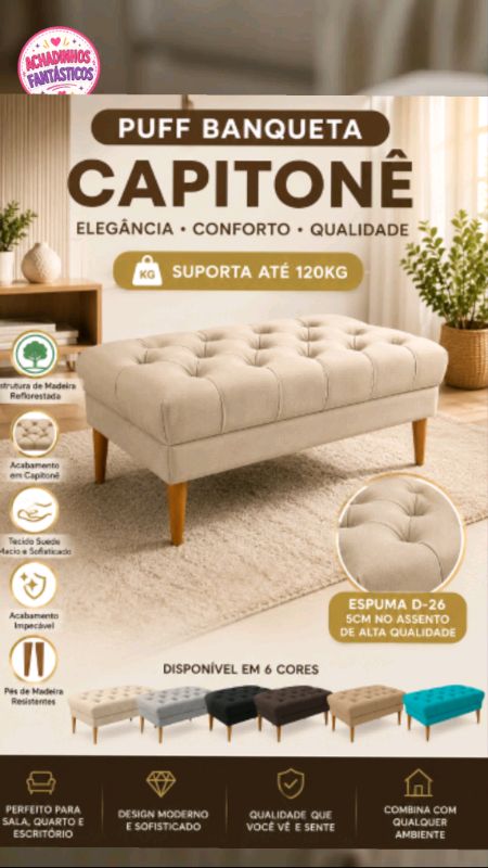 #puffretangular #puff #quarto #sala