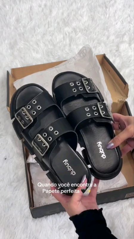 Papete #papetepreta #papete #sandalia #sandaliafeminina #chinelo #sandaliapreto #papetefeminina #sapatofeminino #sapatoplataforma #estilosas #promocao