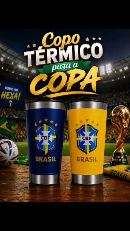 Copo Térmico. Arrase na copa este ano💚💛 #copa #futebol #neymar #brasil #foryou