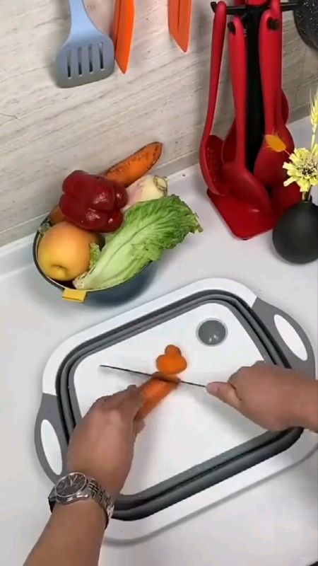 Bacia Retrátil e Tábua de Corte Muito Útil Fácil de Guardar #baciaretratil #tabuadecorte #cozinha #tabua #bacia #utilidades