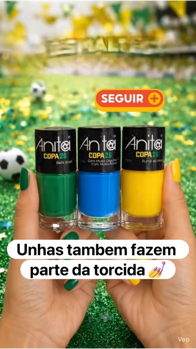 Esmaltes Anita coleção copa #torcerparaobrasil #torcida #esmaltesdobrasil #esmalteamita #VerdeEAmarelo #colecaocopa #coresdobrasil