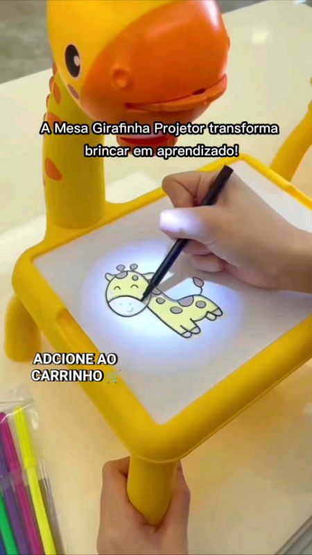 Mesa Girafinha Projetor Aprender Brincando!🦒✨#MesaInfantil #ProjetorInfantil #BrinquedoEducativo #AprenderBrincando #CriatividadeInfantil #MesaGirafa