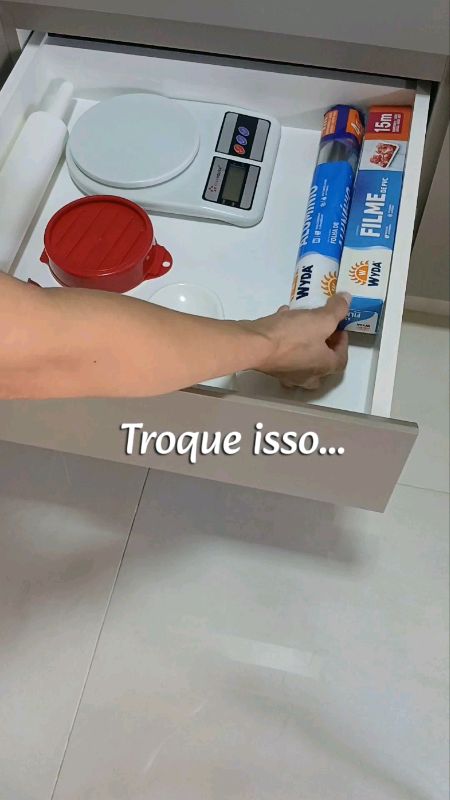 Organizador de rolos duplo com cortador OU #organizadorou #organizadordegaveta #organizadorderolo #ou #organizadorduplo #suportepararolo