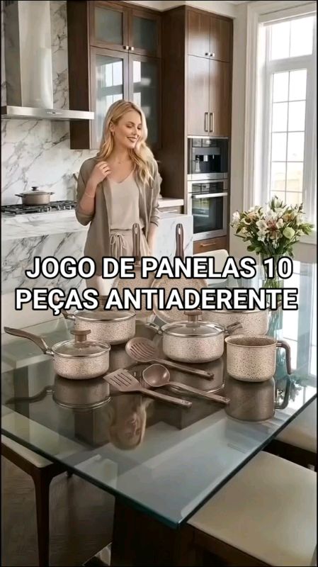 Jogo De Panelas D'itália 10 Peças Teflon Antiaderente teflor alumínio caneca