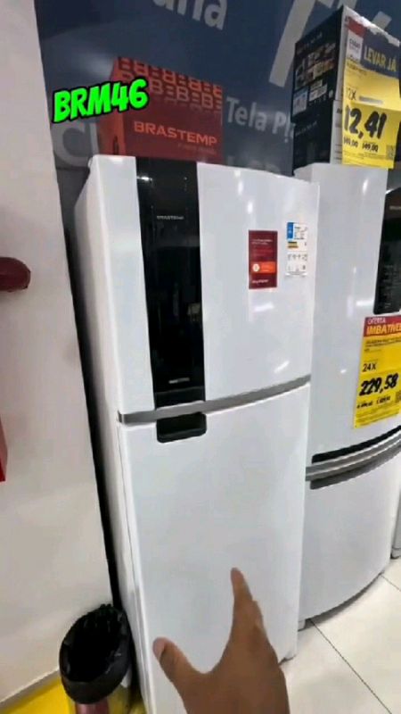Geladeira frost free duplex modelo BRM46M, cor branca com economia de energia elétrica #geladeira #geladeirafrostfree  #EconomiaEnergia