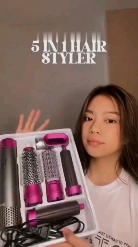 Secador Escova 5 em 1 Profissional Modeladora Alisadora #secador #escova #cabelo #beleza #modelador  #ShopeeVideo #achadinhosshopee