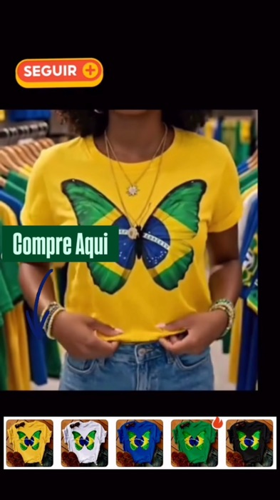 ￼Camiseta Bandeira Borboleta Camisa Patriota 100% Algodão Blusa Copa Do Mundo Brasil Seleção #camisetabrasil #bandeiraborboleta #copadomundo #torcedor