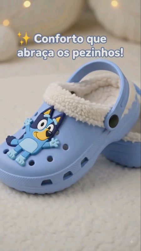 Babuche Infantil Divertida Inverno Confortável #choques #Croks #crokis #crokes