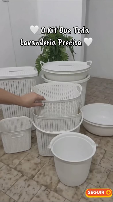 🧺 Kit completo de organização #organizacaolavanderia #kitorganizacao #cestaorganizadora #casaorganizada #cestoorganizador #lavanderia