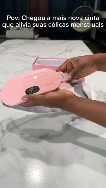 Massageador elétrico e cinta para cólicas #mulher #saude #massageador #conforto #utilidades