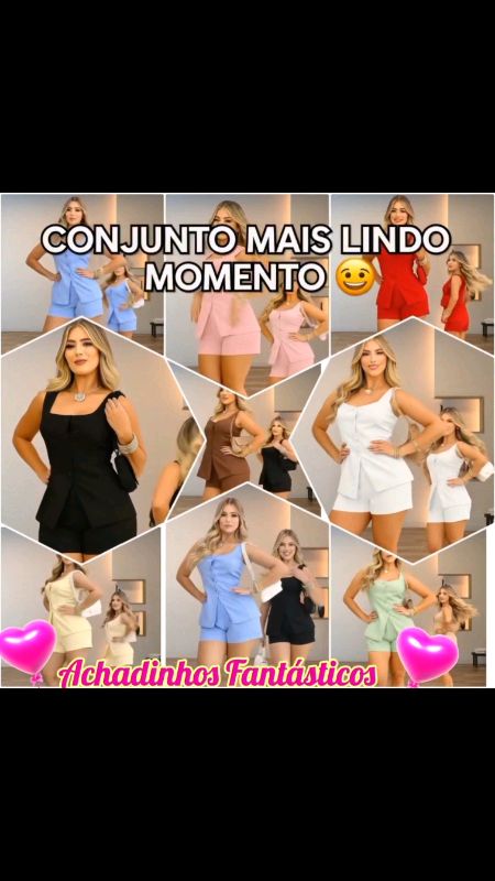 Conjunto Feminino Alfaiataria Bermuda e Blusa Social Confortável #conjuntofeminino #conjuntoalfaiataria