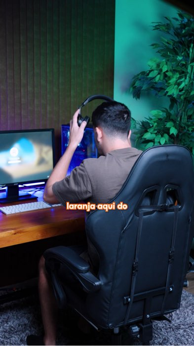 Conforto de outro nível pra quem passa horas no game 🎮🧡