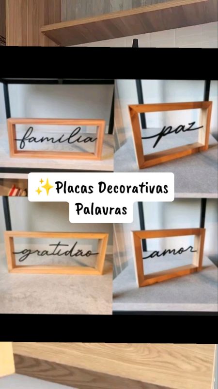 Palavra Decorativa Amor Família Gratidão Paz Inspire Sonhe Aço e Madeira #decoracaodecasa #decoracaocriativa #decoracaomoderna #decoracaocomamor