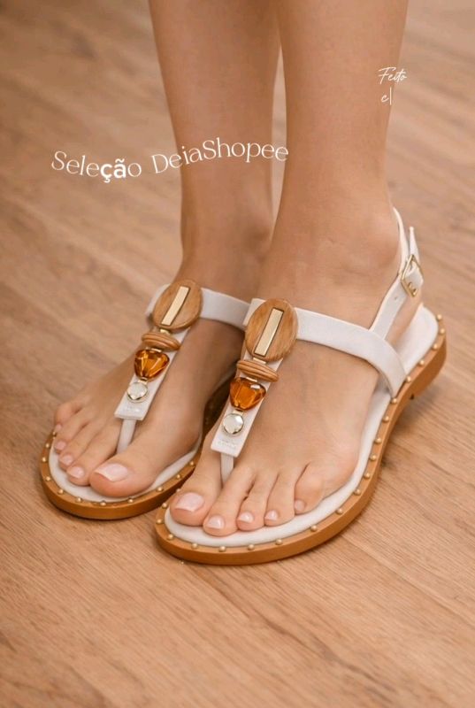 Sandália Rasteirinha Feminina Pedraria Adorno com Detalhes #sandaliafeminina #rasterinha #sandalia
