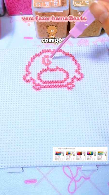 Kit Hama Beads 10.000 Peças Pinças + Ferramentas 24 Cores Brinquedos Chaveiro#HamaBeads #Miçangas #ArtesanatoCriativo #FaçaVocêMesmo #DIYBrasil #Artes