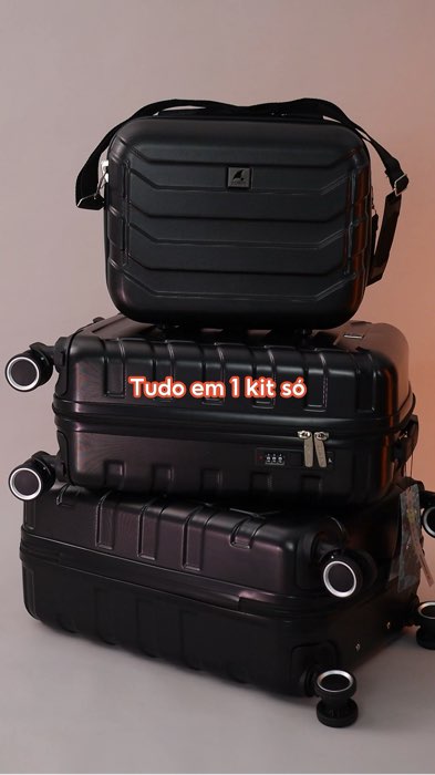 Viaje com mais segurança e tranquilidade com o kit de malas Allabard! ✨🧡