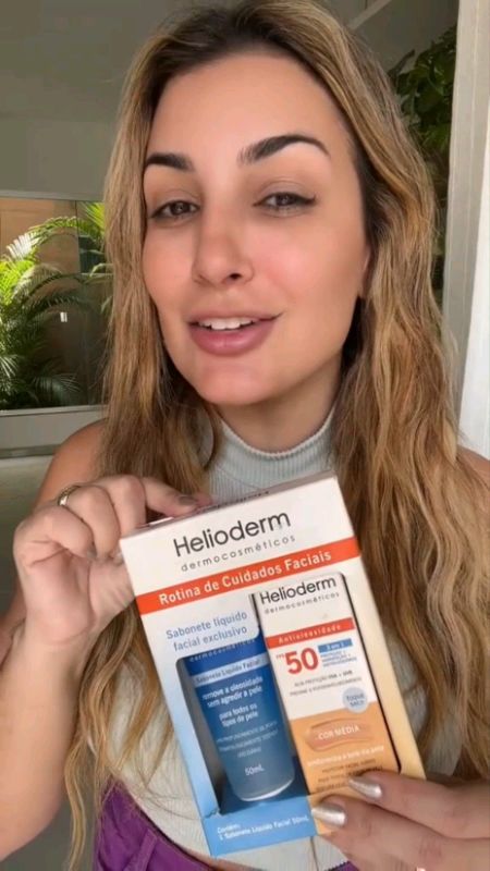 Kit helioderm Protetor solar Facial cor FPS50 + Sabonete líquido #oilfree #protetorsolarfacial #helioderm #fps50 #peotetorsolar #verao #sol #praia