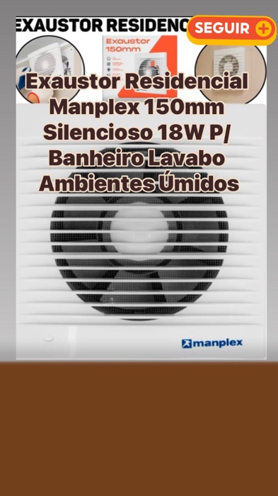 ￼Exaustor Residencial Manplex 150mm Silencioso 18W P/ Banheiro Lavabo Ambientes Úmidos	#acheinashopee #exaustor #residencial #viral #shopee #Manplex