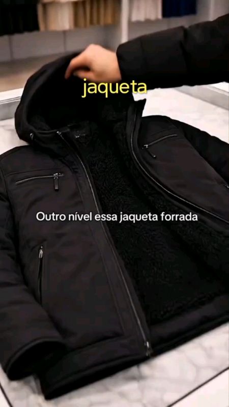 Jaqueta De Couro Masculina Veludo Casaco Inverno Com Capuz #jaquetadecouro #jaquetadecouromasculina #casacoinverno