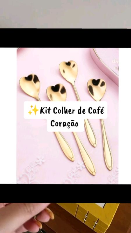 Kit Colher de Café Coração em Aço Inox – Perfeito para Café e Sobremesas #colherdecafe #colhercoracao #colherinox #cozinhadecorada #ShopeeAchados