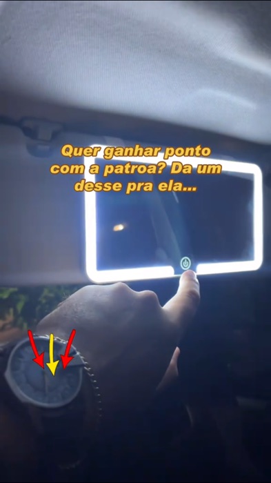 #espelho #led #para #quebra #sol #de #carro #com #3 #modos #de #led