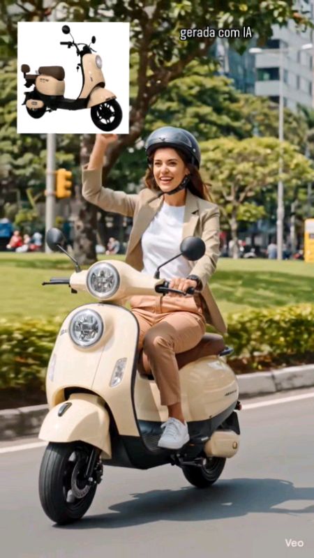 Estilo retrô, conforto e economia em uma scooter que chama atenção por onde passar#MotoEletrica #AchadinhosShopee #TransitoNuncaMais #ScooterLifestyle