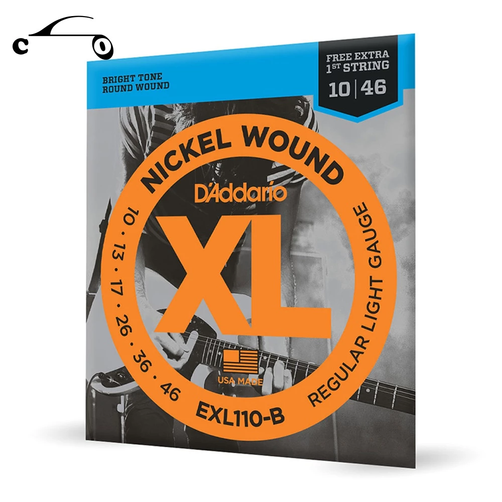 Encordoamento para Guitarra Daddario 010-046 EXL110-B Tensão Leve com 1ª Corda Mi Extra Jogo de cordas Para Guitarra ElétricaEncordoamento para Guitarra Daddario 010-046 EXL corda de guitarra