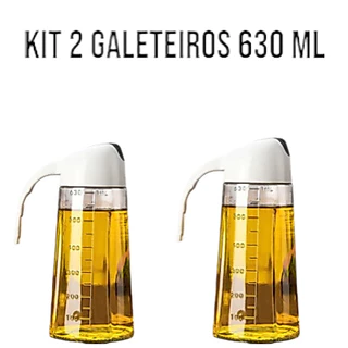 KIT 1 ou 2 Garrafa Galheteiro de VIDRO 630ml com tampa abre e fecha para Azeite Oleo e Vin