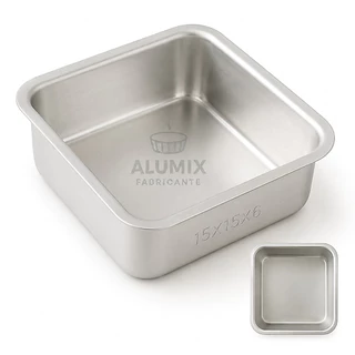 FORMA QUADRADA BOLO, BROWNIE, PUDIM 15X15X6 CABE NA AIR FRYER - COM NOTA FISCAL