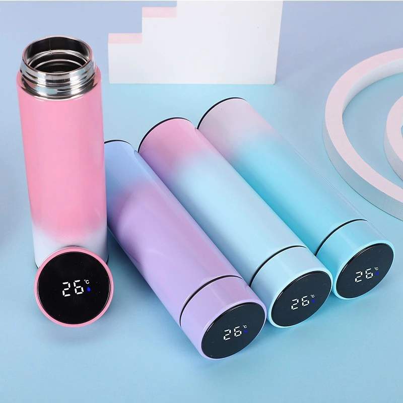 500 ml Garrafa Térmica Garrafa De Água Display Digital Led Temperatura Térmica