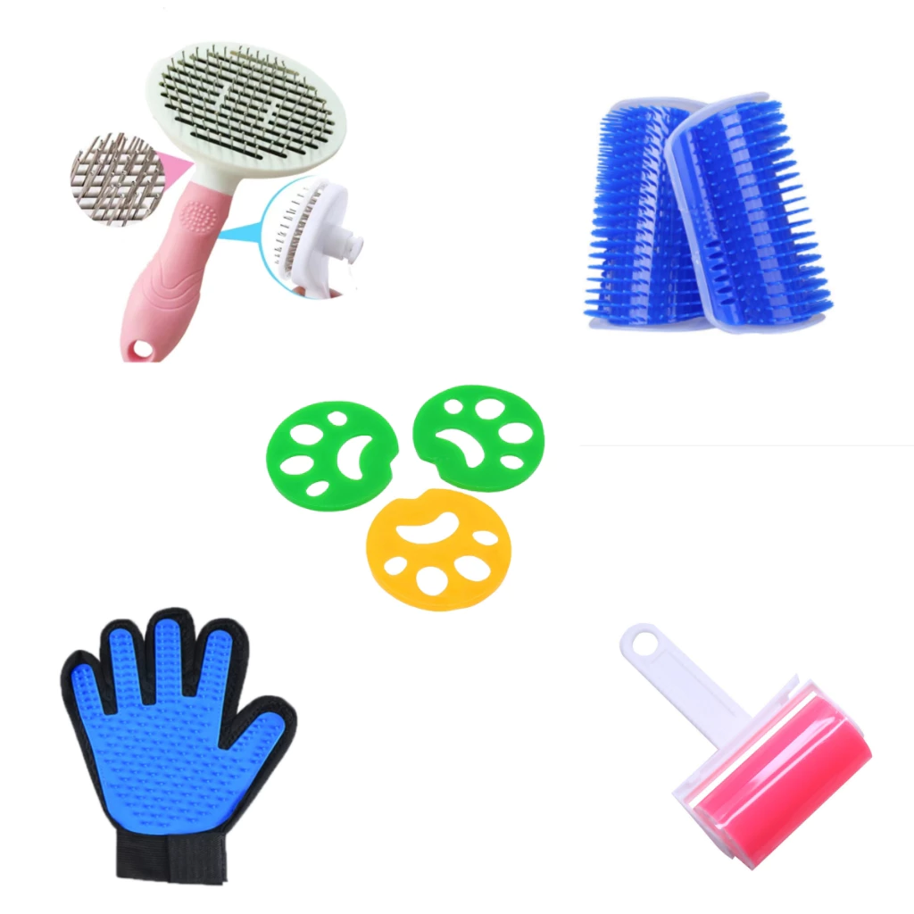 Escova Removedora Tira Pelos Dos Pets /Vestuário Removedor De Pêlos /Luva Nano Magnético Pelos/ Rolo Tira Pelos Para Roupas Tecidos Lavável/Escova Coçador Pet Parede Gato Massagem Brinquedo