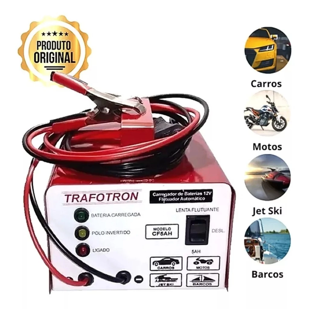 Carregador de Bateria 12V até 300A para Barco, Jet Ski e Moto