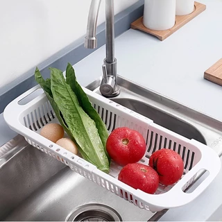 Escorredor De Pia Retrátil Com Alças Cesta Rack Ajustável Para Pratos Alimentos Frutas Leg