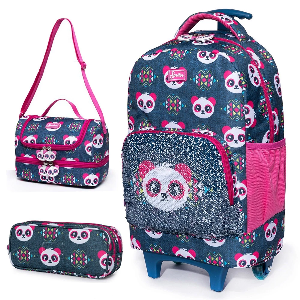 Kit Escolar Spector Mochila De Rodinhas Dinossauro Autêntica Resistente