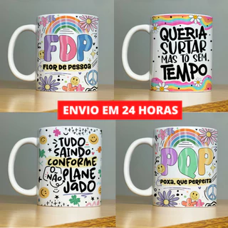 Caneca de Porcelana Personalizada - Xícara com Frases Divertidas e Engraçadas - Indelicada